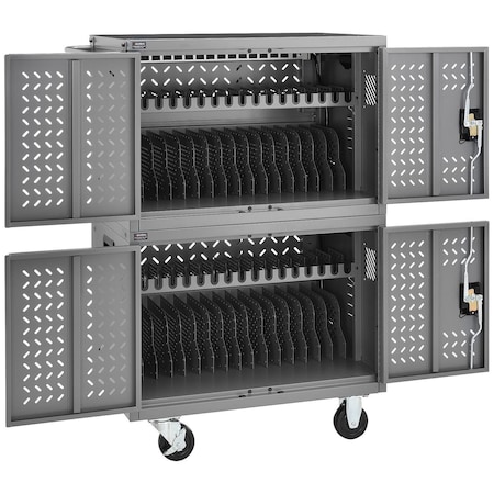 Global Industrial Chromebooks Laptops and iPad Tablets Charging Cart, 32-Device Capacity 670052